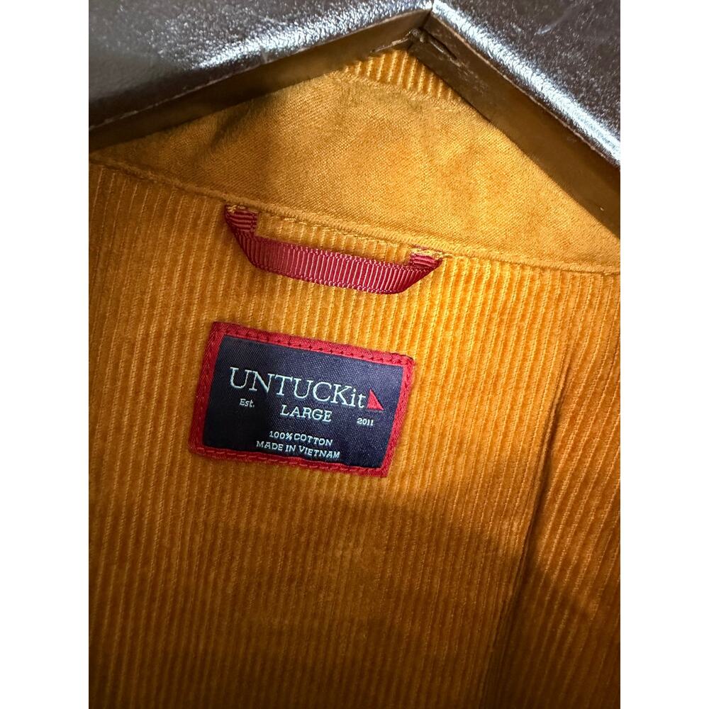 Untuckit Corduroy Utility Shirt Button Doen Men's L Ora Preppy - Picture 4 of 11